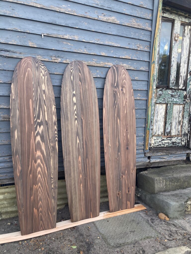 Custom wooden surfboards: Solid wood Alaia surfboards.